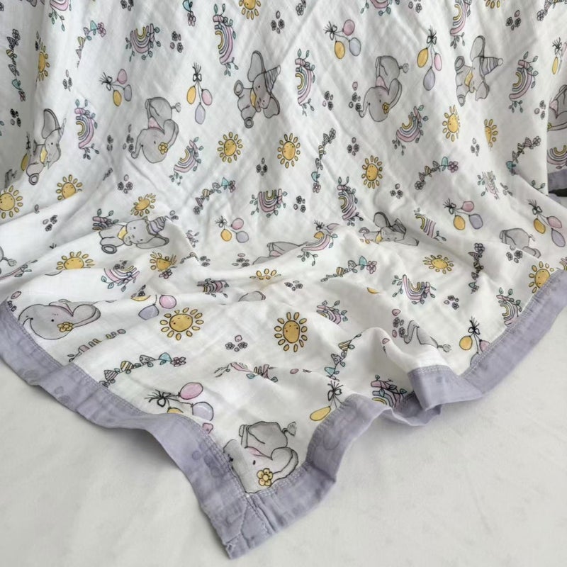 Summer Bamboo Fiber Four-Layer Gauze Blanket Children'S Air Conditioning Blanket Adult Student Bamboo Cotton Bed Sheet Cold Feeling Blanket Kindergarten - Image 1